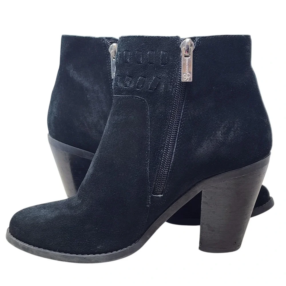 Jessica Simpson Chassie Booties‎ 6 Womens Black Suede Fringe Western Ankle Boots